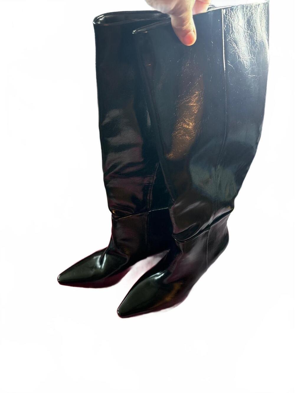 Cellenz Black Knee-High Pointed Toe Boots Size 6